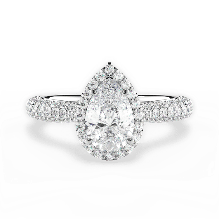 14kt White Gold/18kt White Gold/Platinum/pear/top sku 1PZ1349