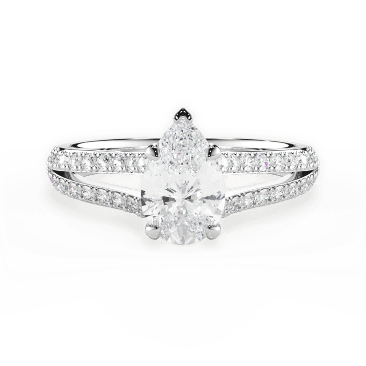 14kt White Gold/18kt White Gold/Platinum/pear/top sku 1PZ2488