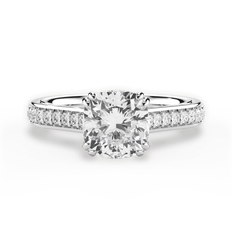 14kt White Gold/18kt White Gold/Platinum/cushion/top sku 1CUZ2718