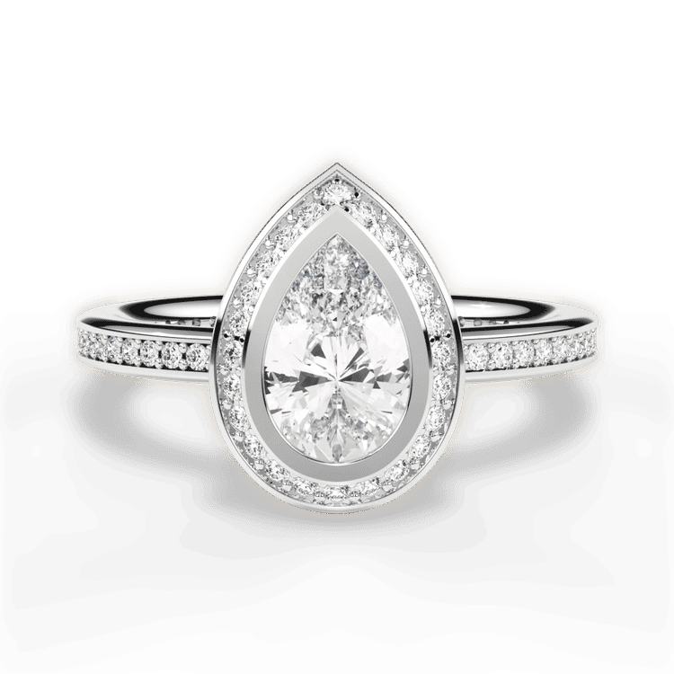 14kt White Gold/18kt White Gold/Platinum/pear/top sku 1PZ1694