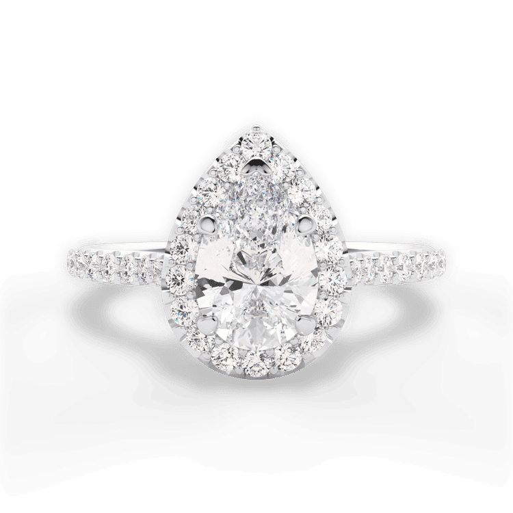 14kt White Gold/18kt White Gold/Platinum/pear/top sku 1PZ1323