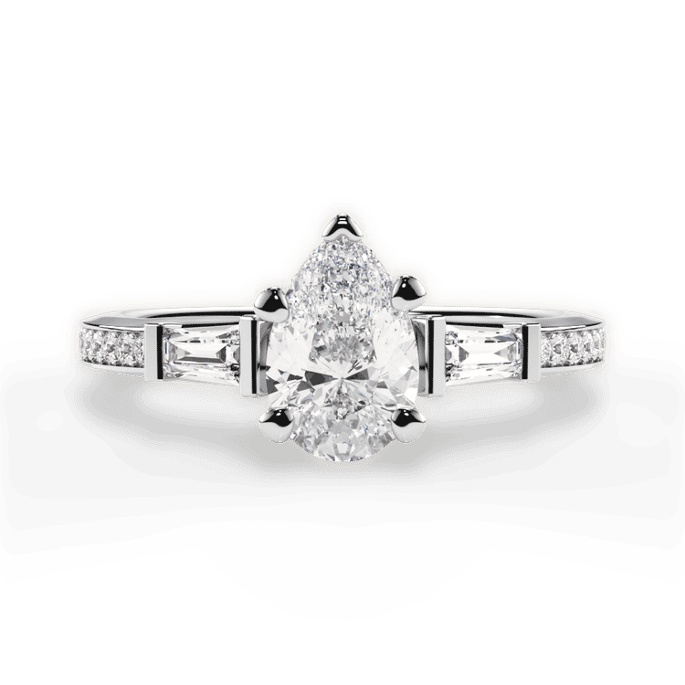 14kt White Gold/18kt White Gold/Platinum/pear/top sku 1PZ3051