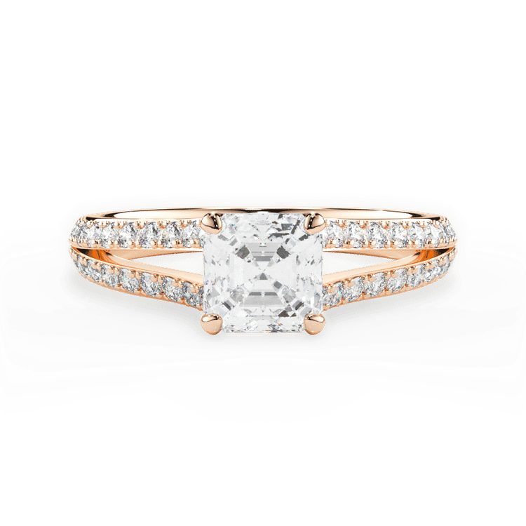 14kt Rose Gold/18kt Rose Gold/asscher/top sku 1ASZ2488