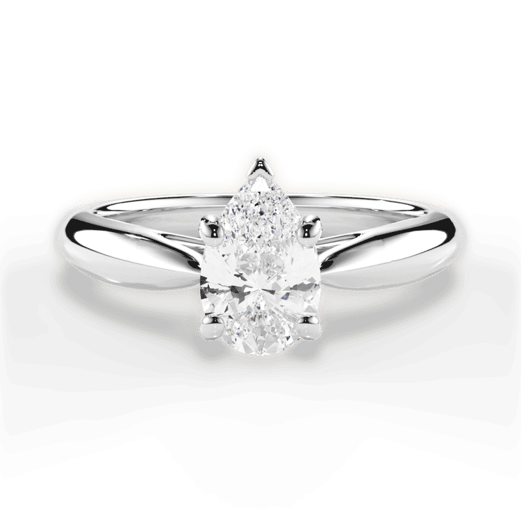 14kt White Gold/18kt White Gold/Platinum/pear/top sku 1PZ7241