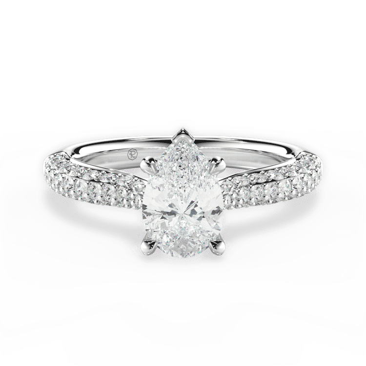 14kt White Gold/18kt White Gold/Platinum/pear/top sku 1PZ1350