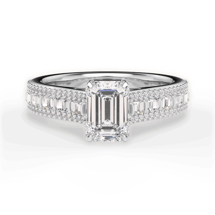 14kt White Gold/18kt White Gold/Platinum/emerald/top sku 1ECZ1524