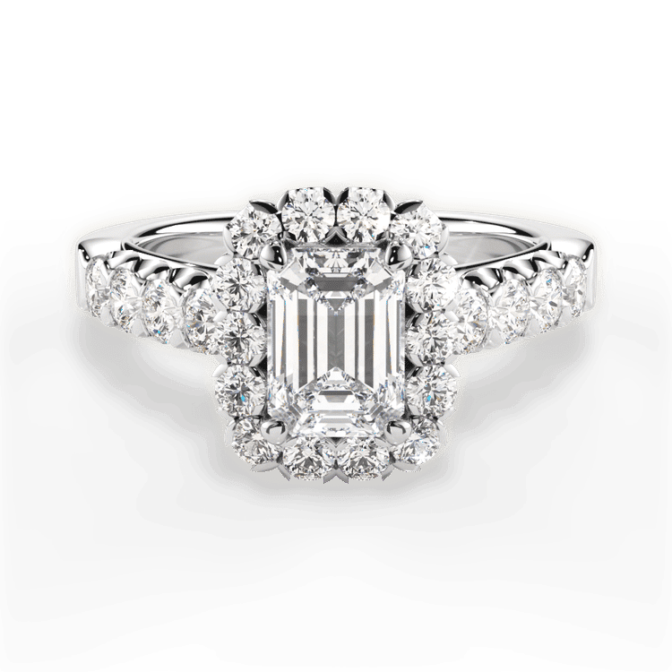 14kt White Gold/18kt White Gold/Platinum/emerald/top sku 1ECZ2816