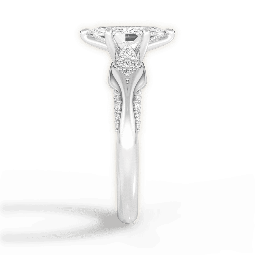 14kt White Gold/18kt White Gold/Platinum/marquise/perspective