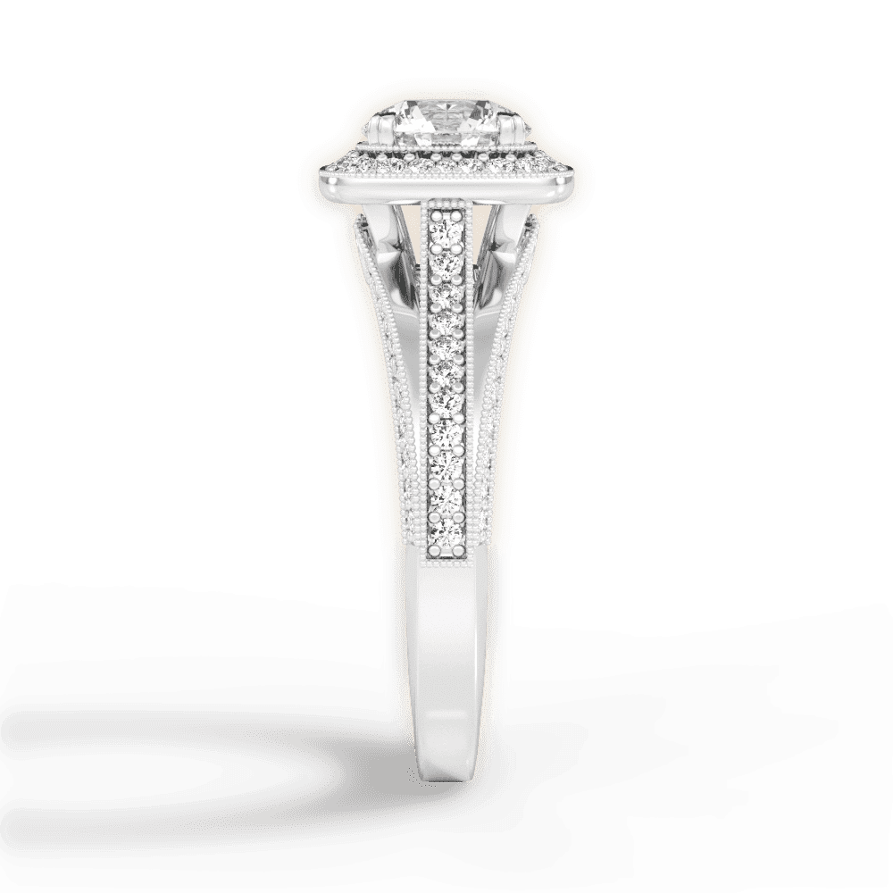 14kt White Gold/18kt White Gold/Platinum/round/perspective