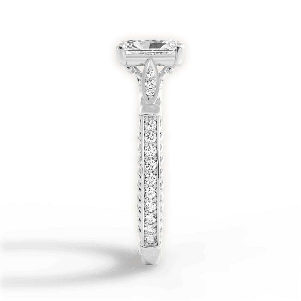 14kt White Gold/18kt White Gold/Platinum/radiant/perspective