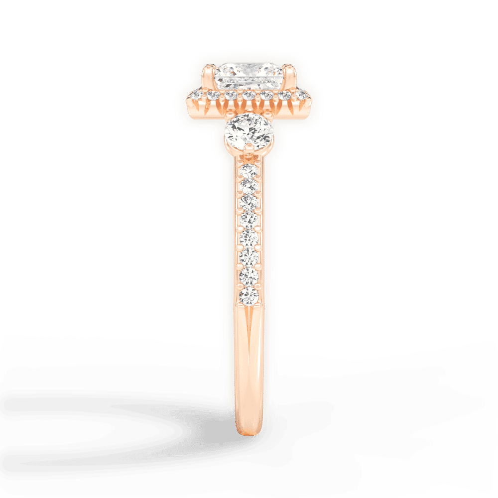 14kt Rose Gold/18kt Rose Gold/princess/perspective