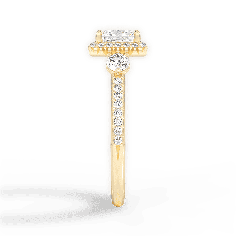 14kt Yellow Gold/18kt Yellow Gold/princess/perspective