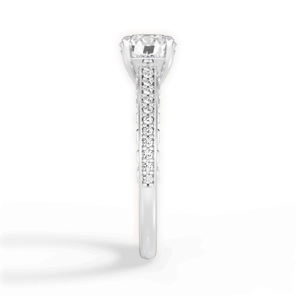 14kt White Gold/18kt White Gold/Platinum/round/perspective