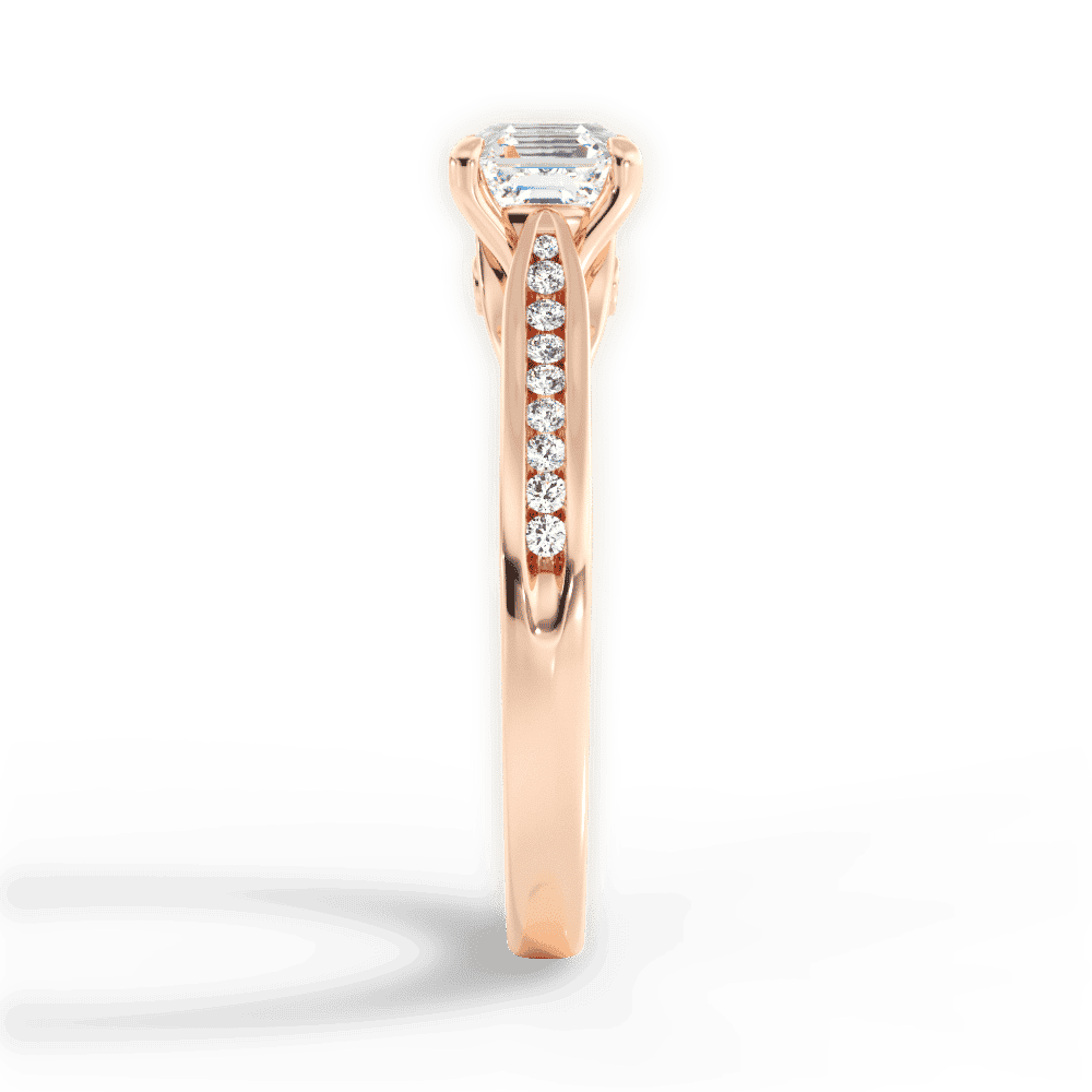 14kt Rose Gold/18kt Rose Gold/asscher/perspective