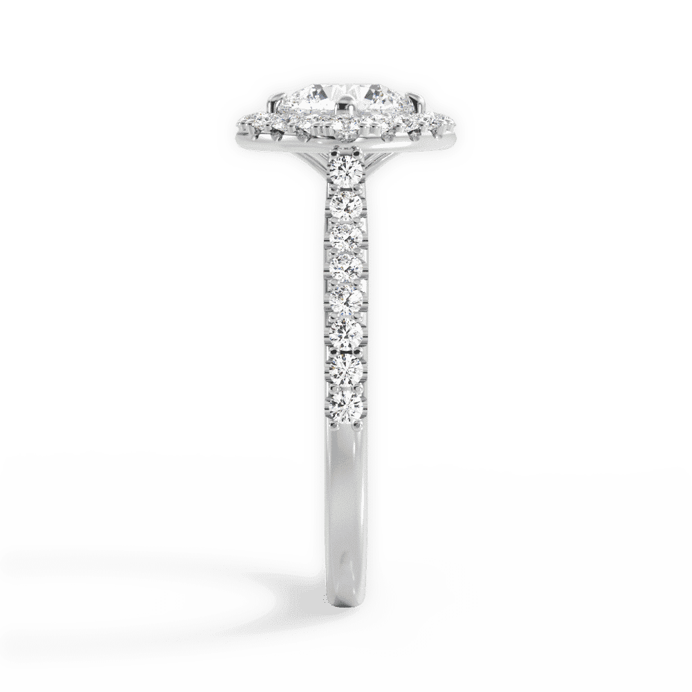 14kt White Gold/18kt White Gold/Platinum/round/perspective