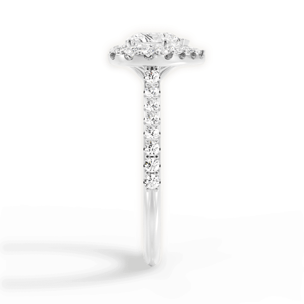 14kt White Gold/18kt White Gold/Platinum/heart/perspective