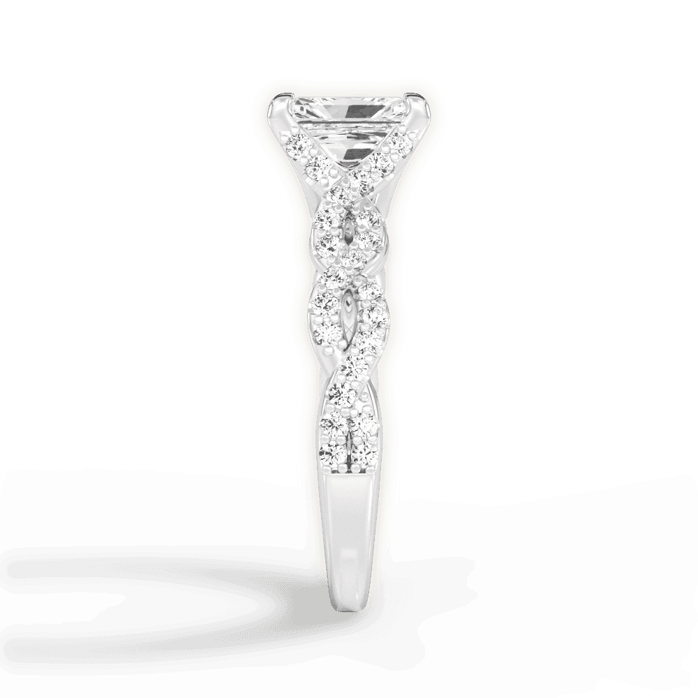 14kt White Gold/18kt White Gold/Platinum/radiant/perspective