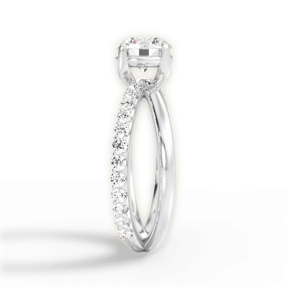 14kt White Gold/18kt White Gold/Platinum/round/perspective