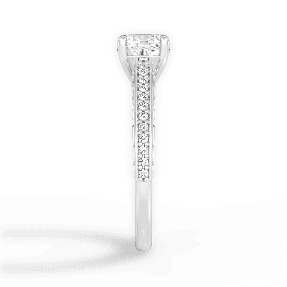 14kt White Gold/18kt White Gold/Platinum/cushion/perspective
