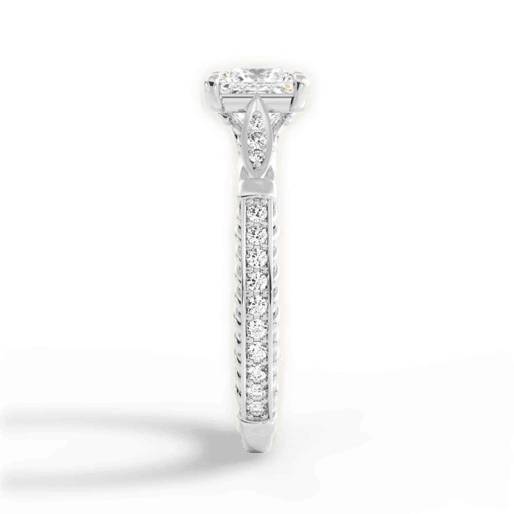 14kt White Gold/18kt White Gold/Platinum/princess/perspective