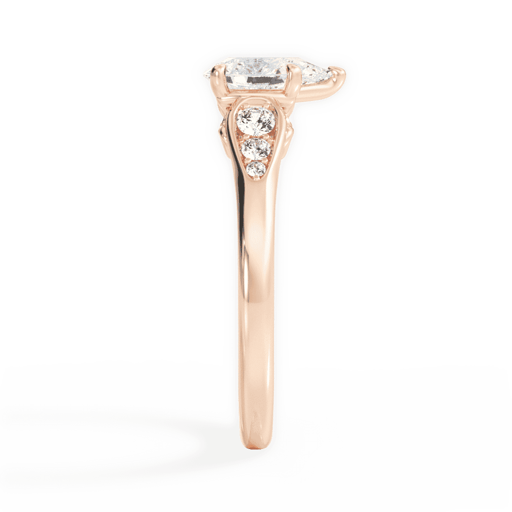 14kt Rose Gold/18kt Rose Gold/pear/perspective