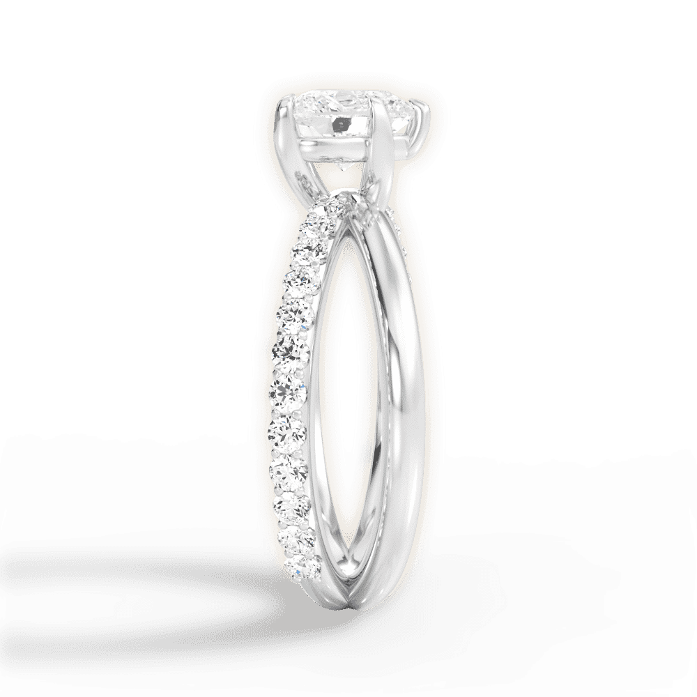 14kt White Gold/18kt White Gold/Platinum/heart/perspective