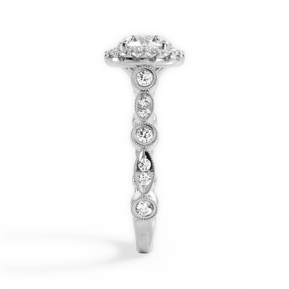 14kt White Gold/18kt White Gold/Platinum/round/perspective