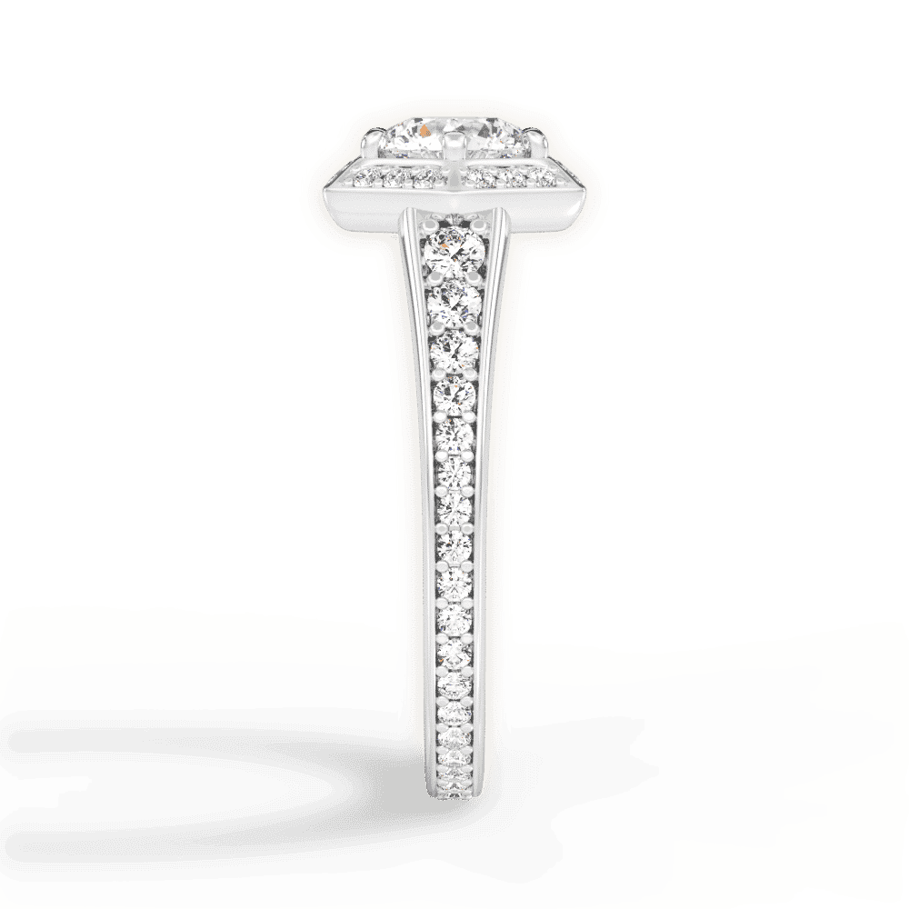 14kt White Gold/18kt White Gold/Platinum/round/perspective