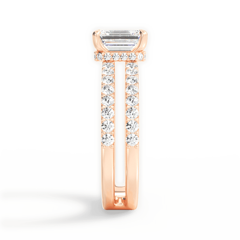 14kt Rose Gold/18kt Rose Gold/emerald/perspective
