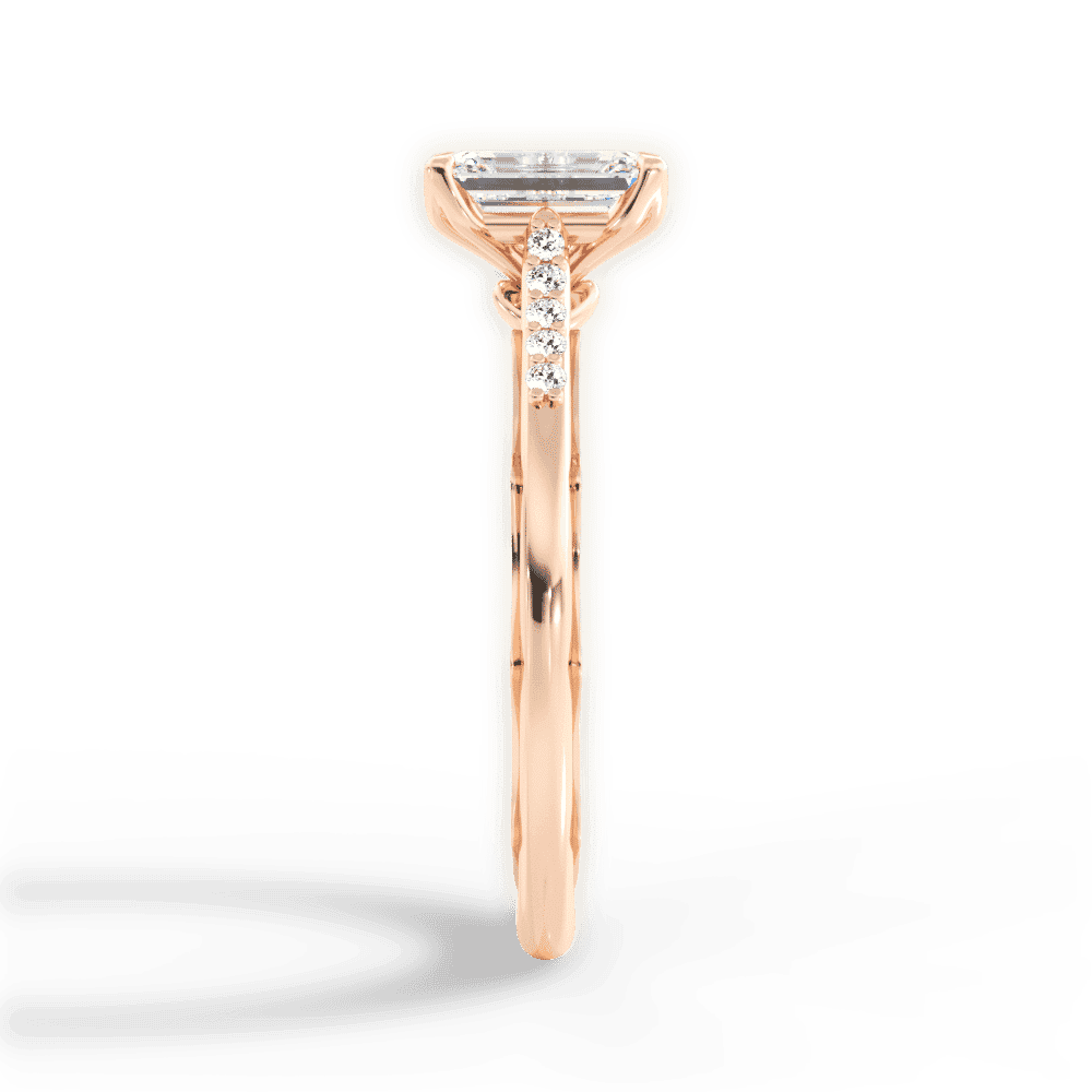 14kt Rose Gold/18kt Rose Gold/emerald/perspective