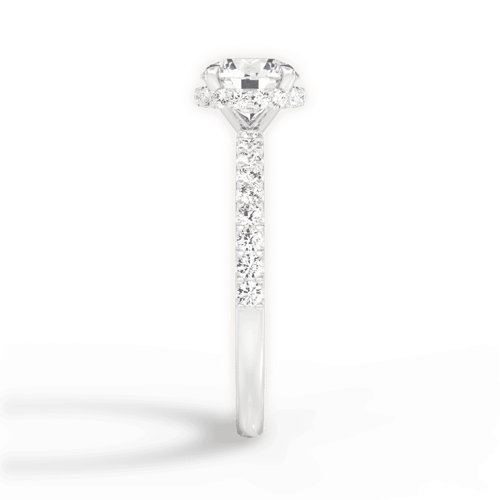 14kt White Gold/18kt White Gold/Platinum/round/perspective