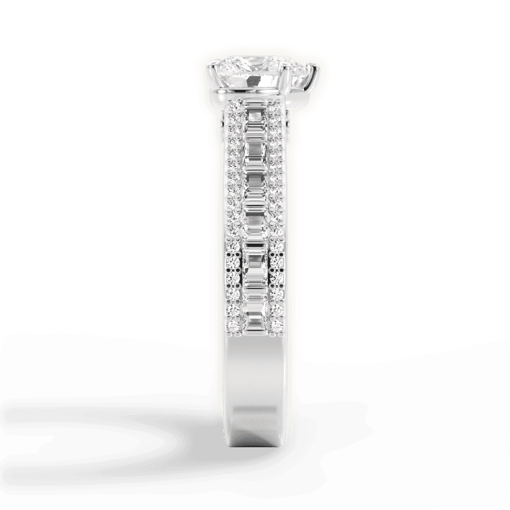14kt White Gold/18kt White Gold/Platinum/heart/perspective