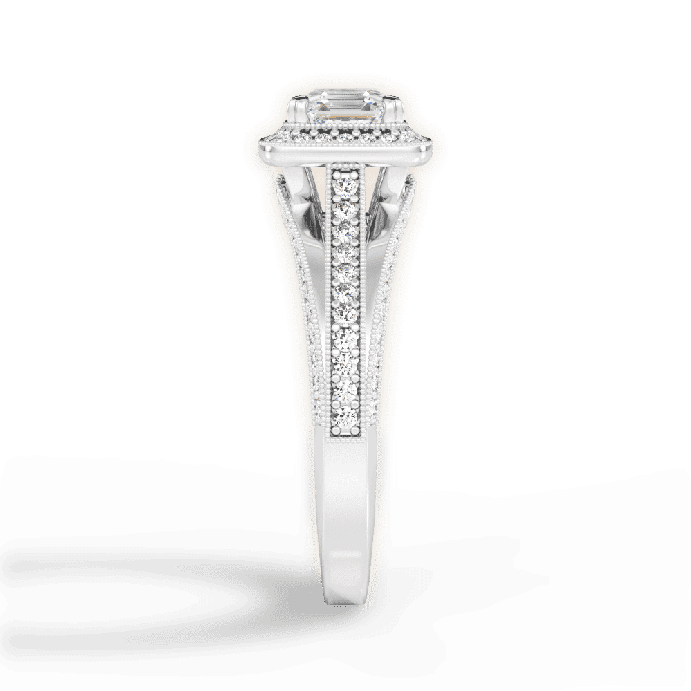 14kt White Gold/18kt White Gold/Platinum/asscher/perspective