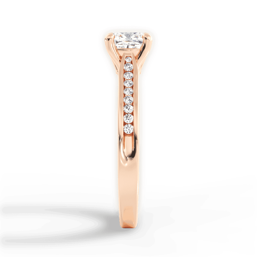 14kt Rose Gold/18kt Rose Gold/cushion/perspective