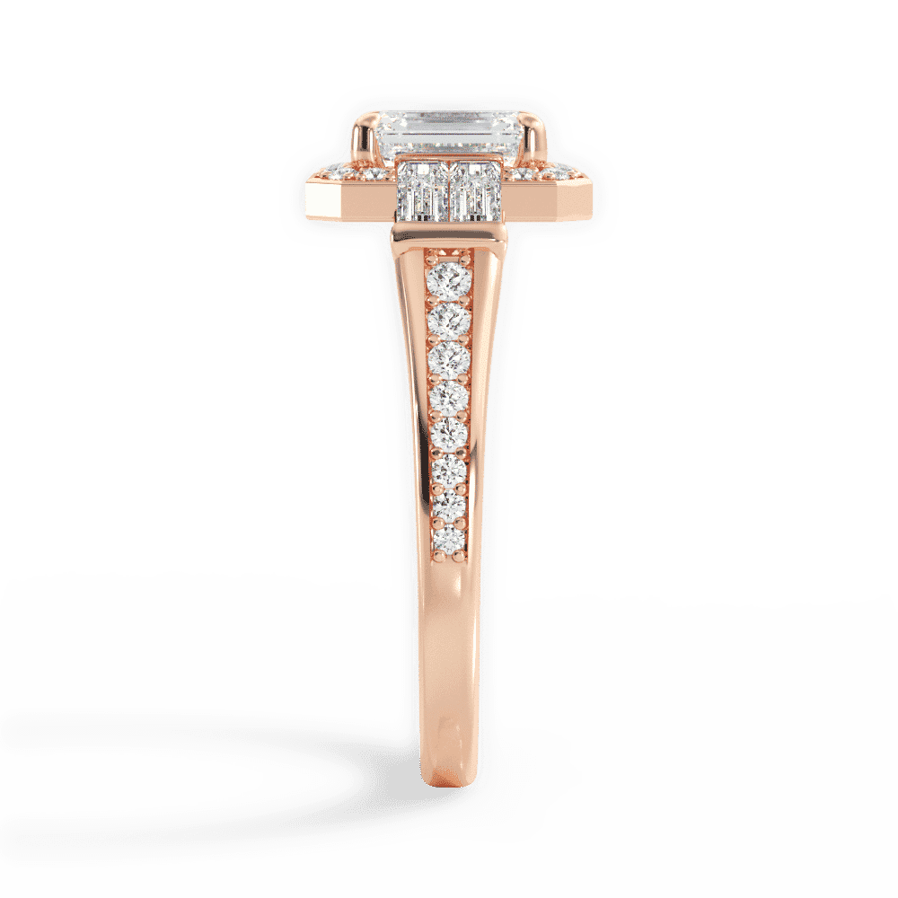 14kt Rose Gold/18kt Rose Gold/emerald/perspective