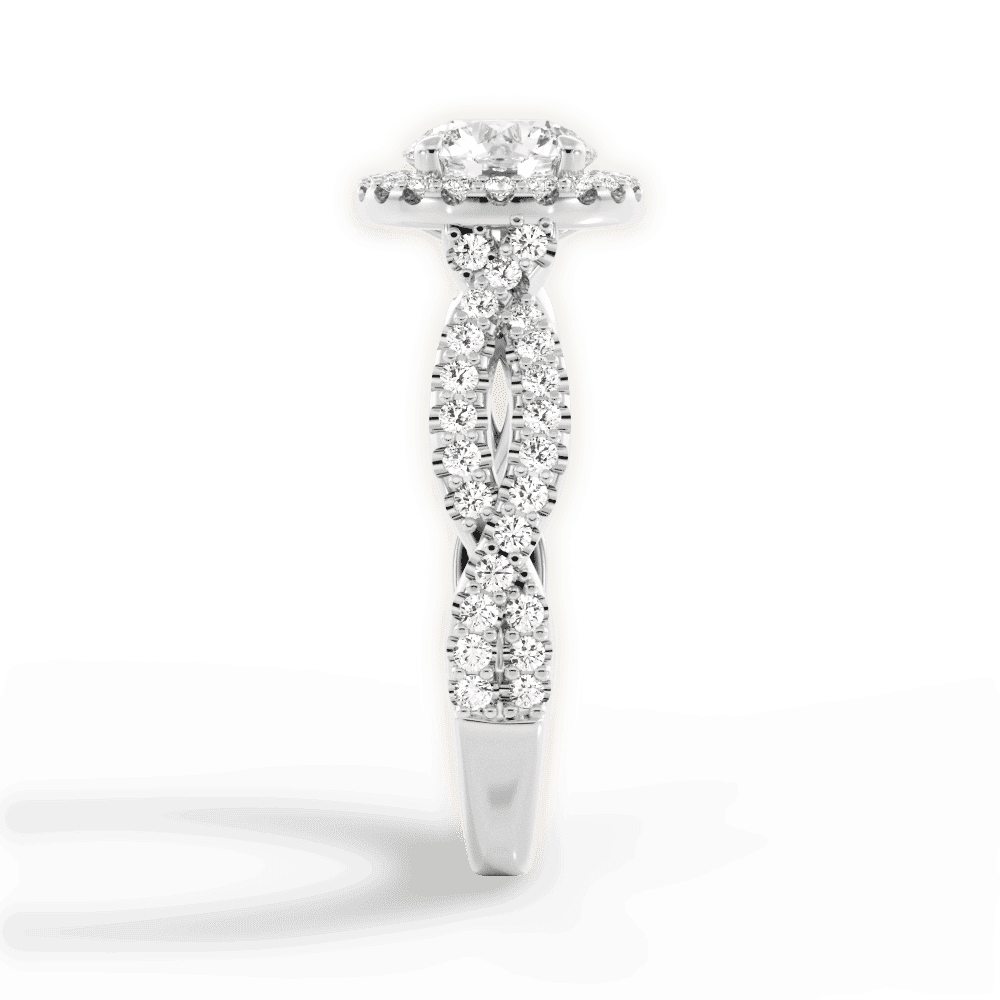 14kt White Gold/18kt White Gold/Platinum/round/perspective