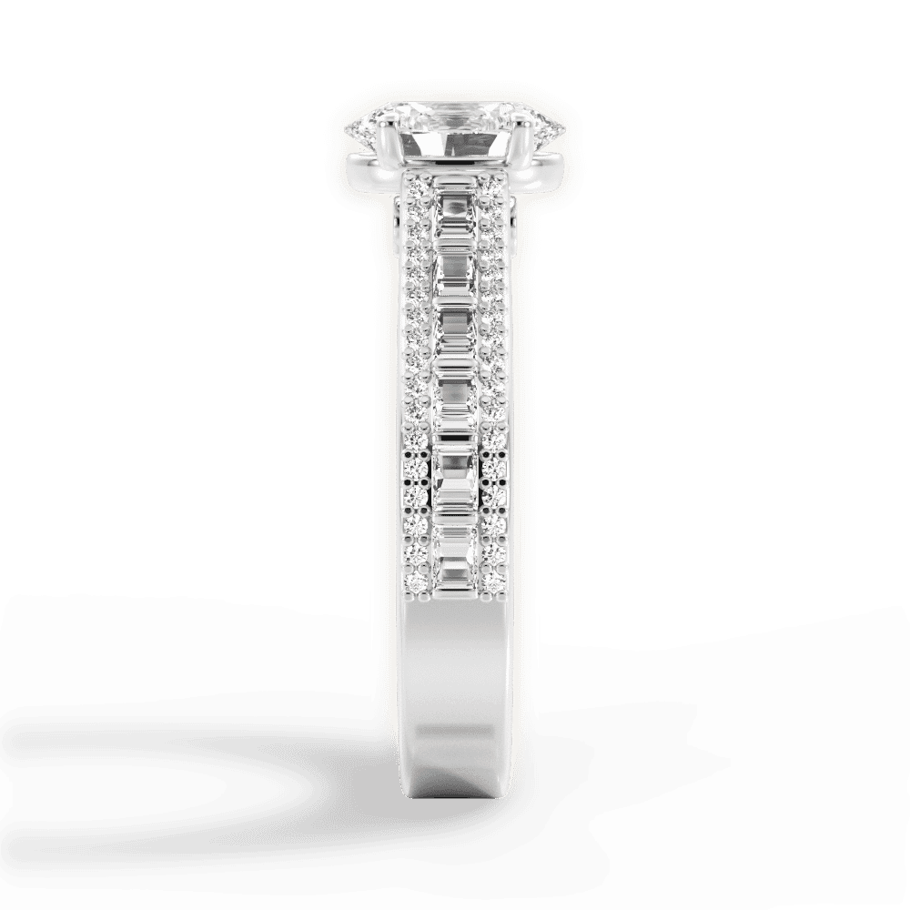 14kt White Gold/18kt White Gold/Platinum/oval/perspective