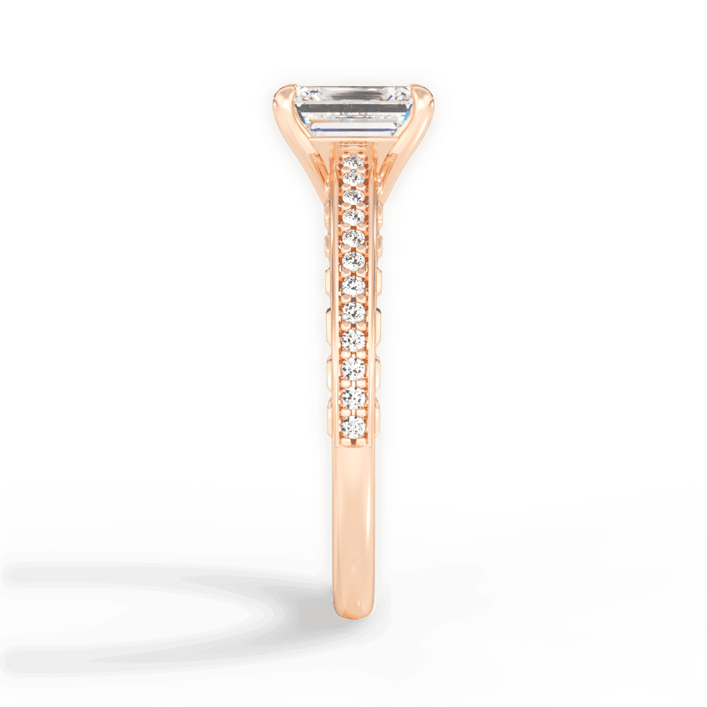 14kt Rose Gold/18kt Rose Gold/emerald/perspective