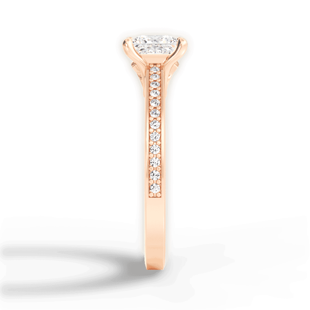 14kt Rose Gold/18kt Rose Gold/princess/perspective