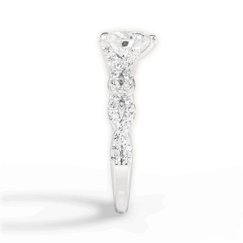 14kt White Gold/18kt White Gold/Platinum/heart/perspective
