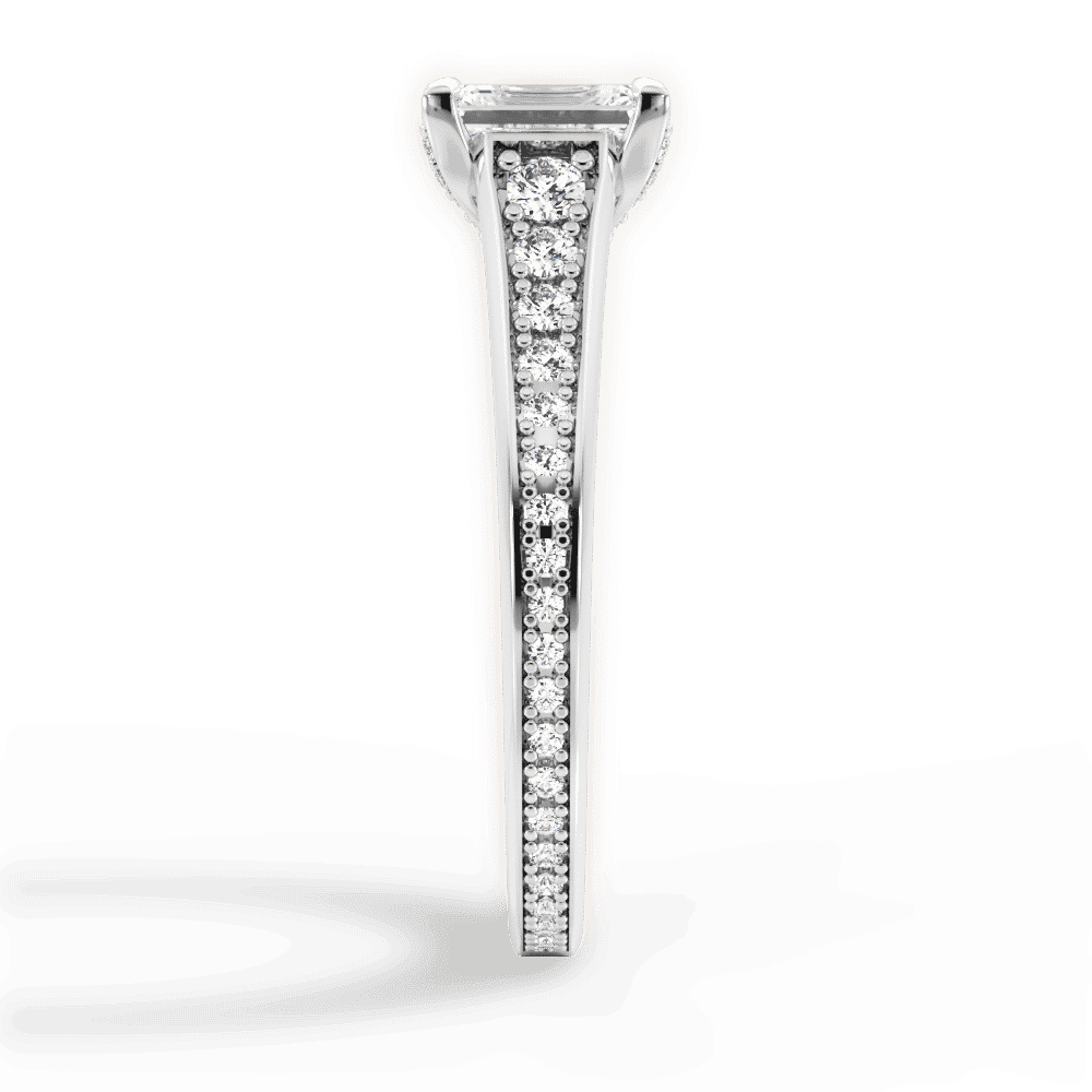 14kt White Gold/18kt White Gold/Platinum/emerald/perspective