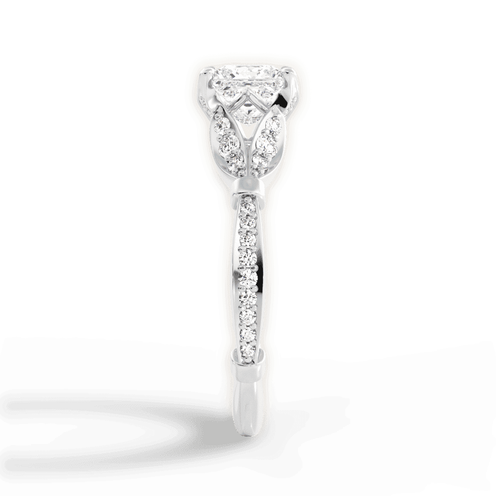 14kt White Gold/18kt White Gold/Platinum/princess/perspective