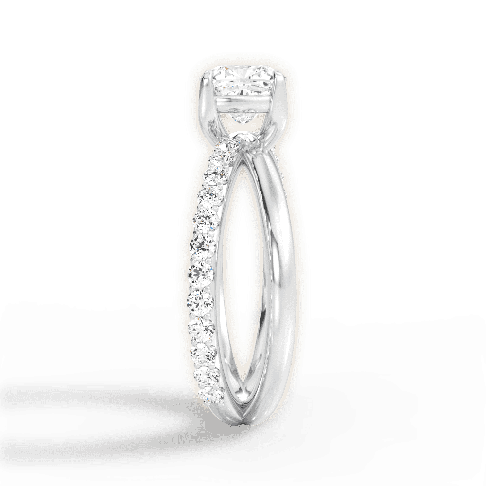 14kt White Gold/18kt White Gold/Platinum/cushion/perspective