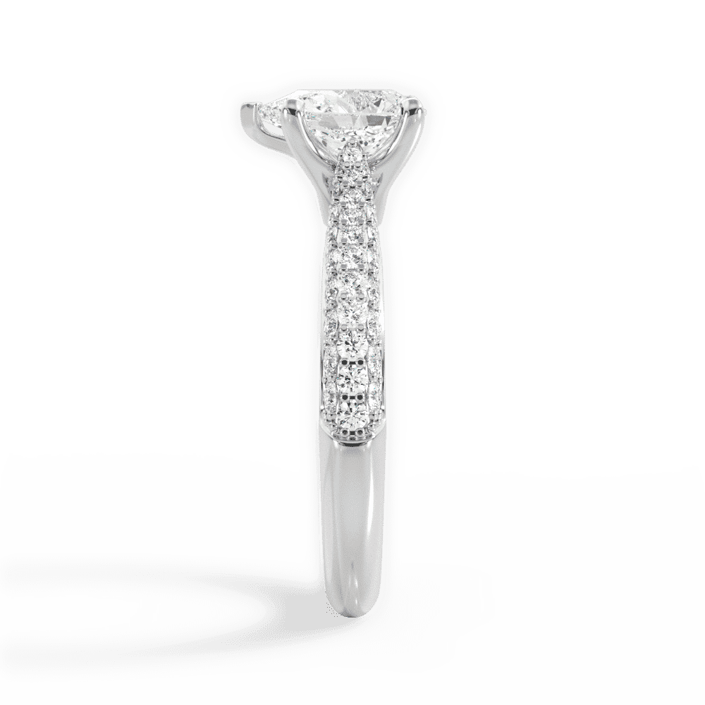 14kt White Gold/18kt White Gold/Platinum/pear/perspective