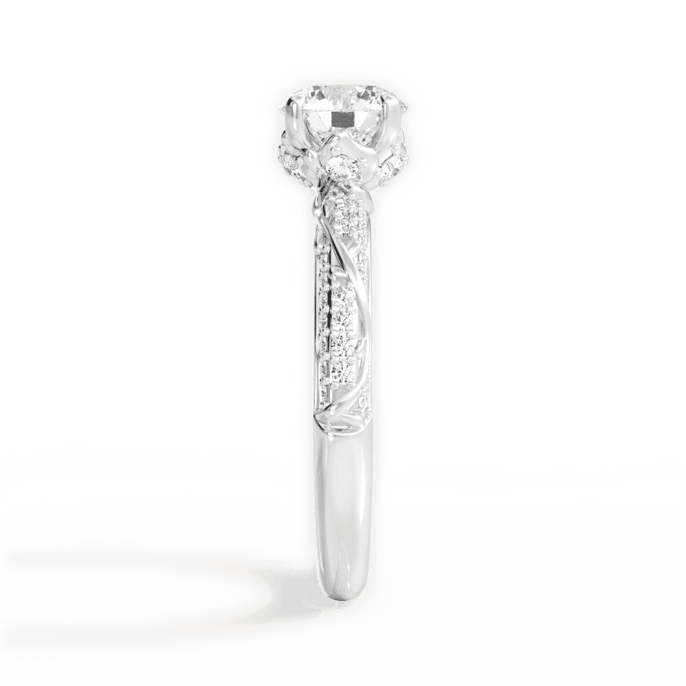 14kt White Gold/18kt White Gold/Platinum/round/perspective