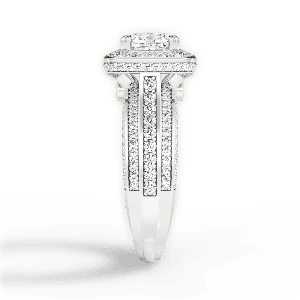 14kt White Gold/18kt White Gold/Platinum/cushion/perspective