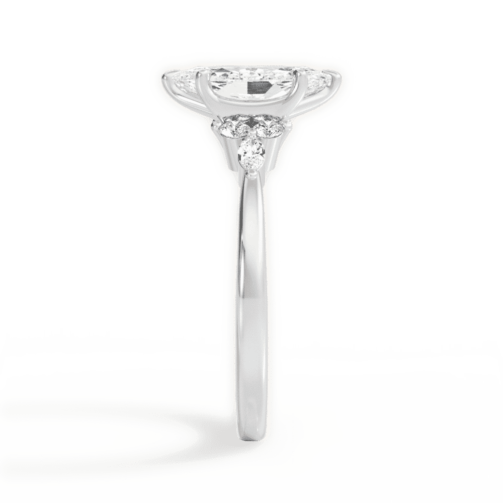 14kt White Gold/18kt White Gold/Platinum/marquise/perspective
