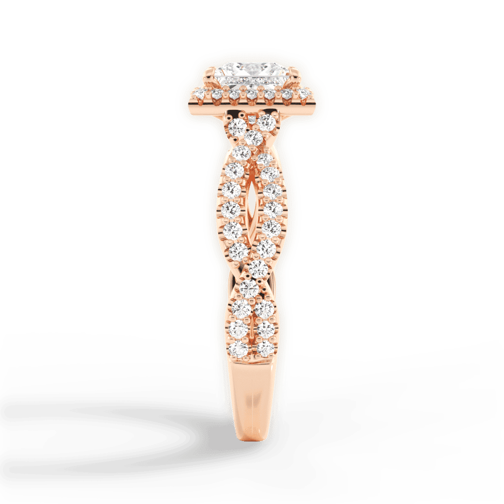 14kt Rose Gold/18kt Rose Gold/princess/perspective