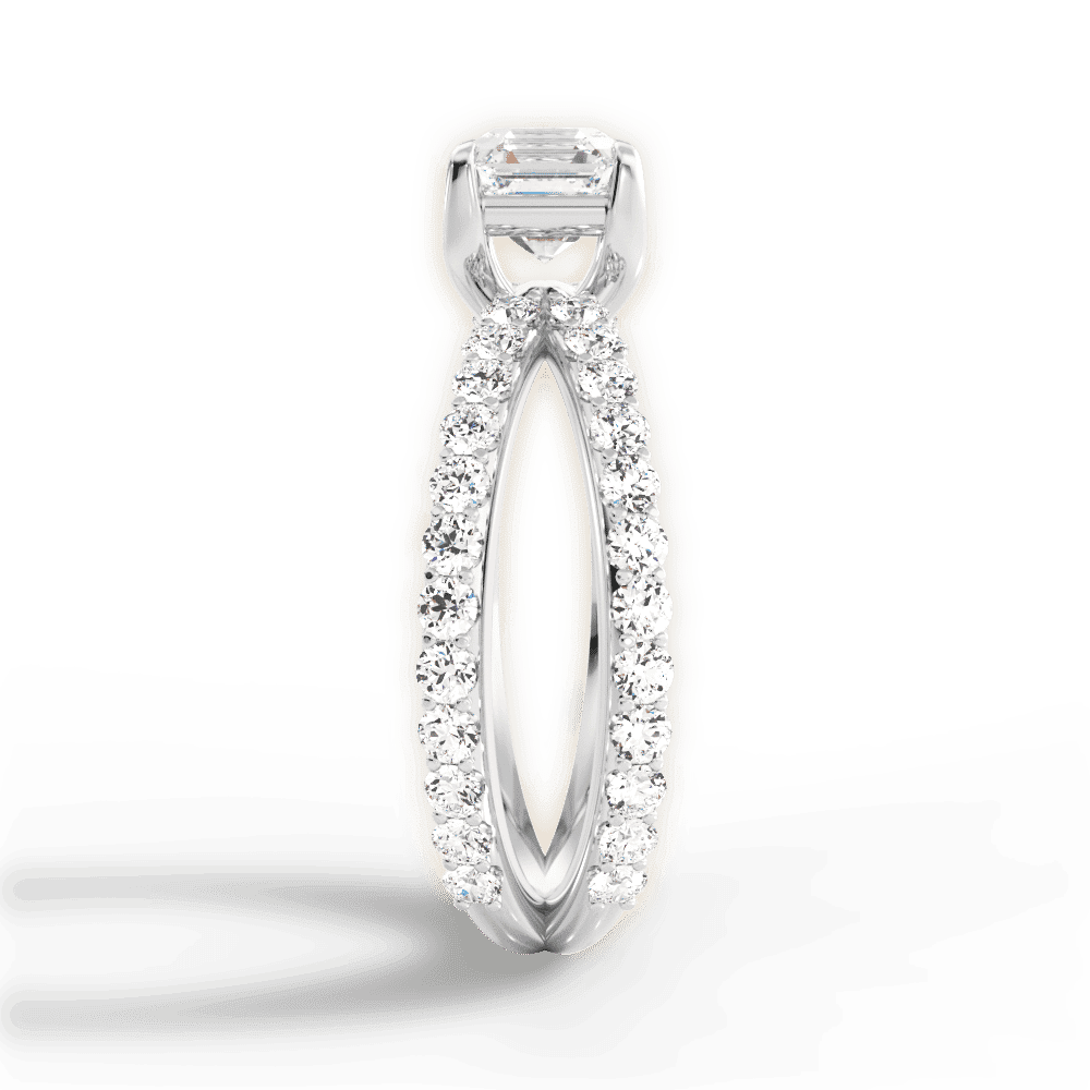 14kt White Gold/18kt White Gold/Platinum/asscher/perspective