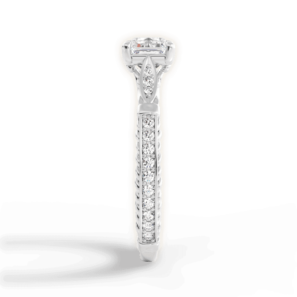 14kt White Gold/18kt White Gold/Platinum/asscher/perspective